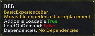Basic Experience Bar tooltip