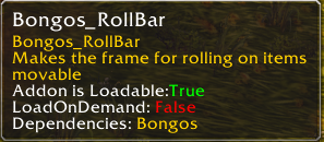 Bongos RollBar tooltip